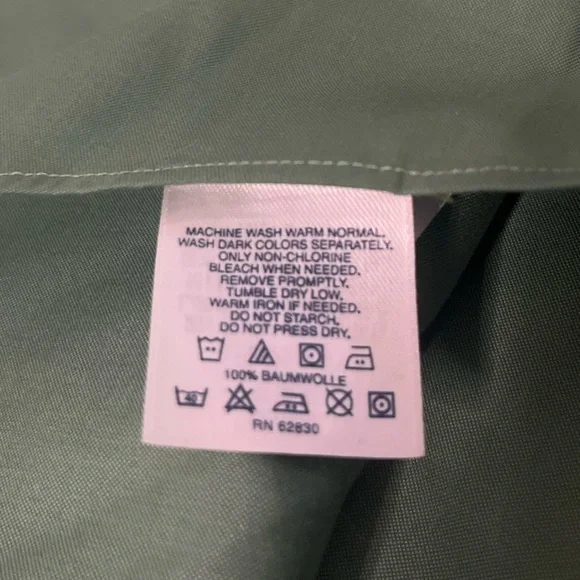 Lands End Men’s Sage Pinpoint Oxford Button Down Shirt Size 15-32 - Picture 4 of 6